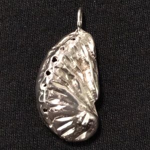 Sterling Silver Solid Oyster shell pendant